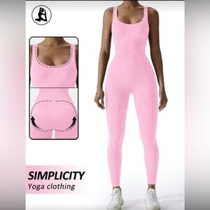 Simplicity Light Pink Yoga Jumpsuit